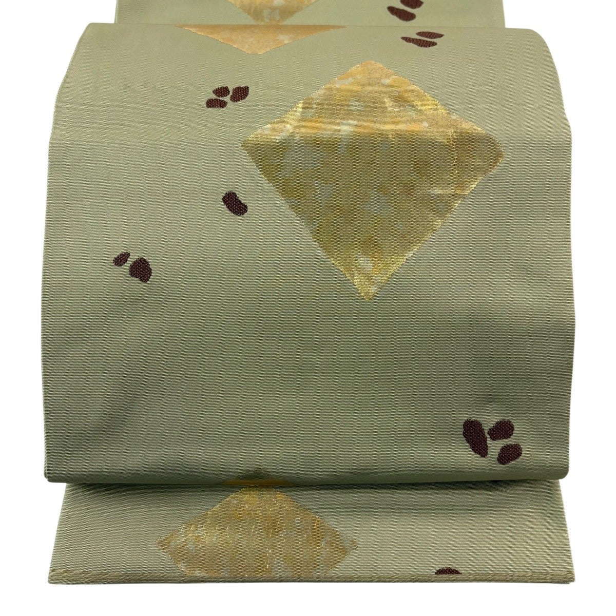 袋帯 逸品 川島織物 落款あり 本極錦 檜扇 菊 金色 六通 正絹｜中古