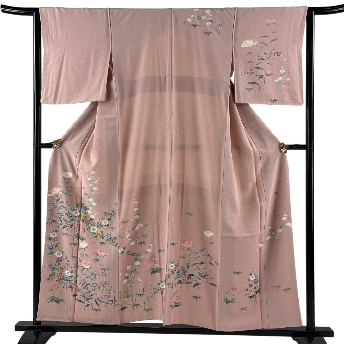 訪問着 身丈153cm 裄丈62.5cm S 袷 加賀友禅 寺西一紘 落款あり 菊