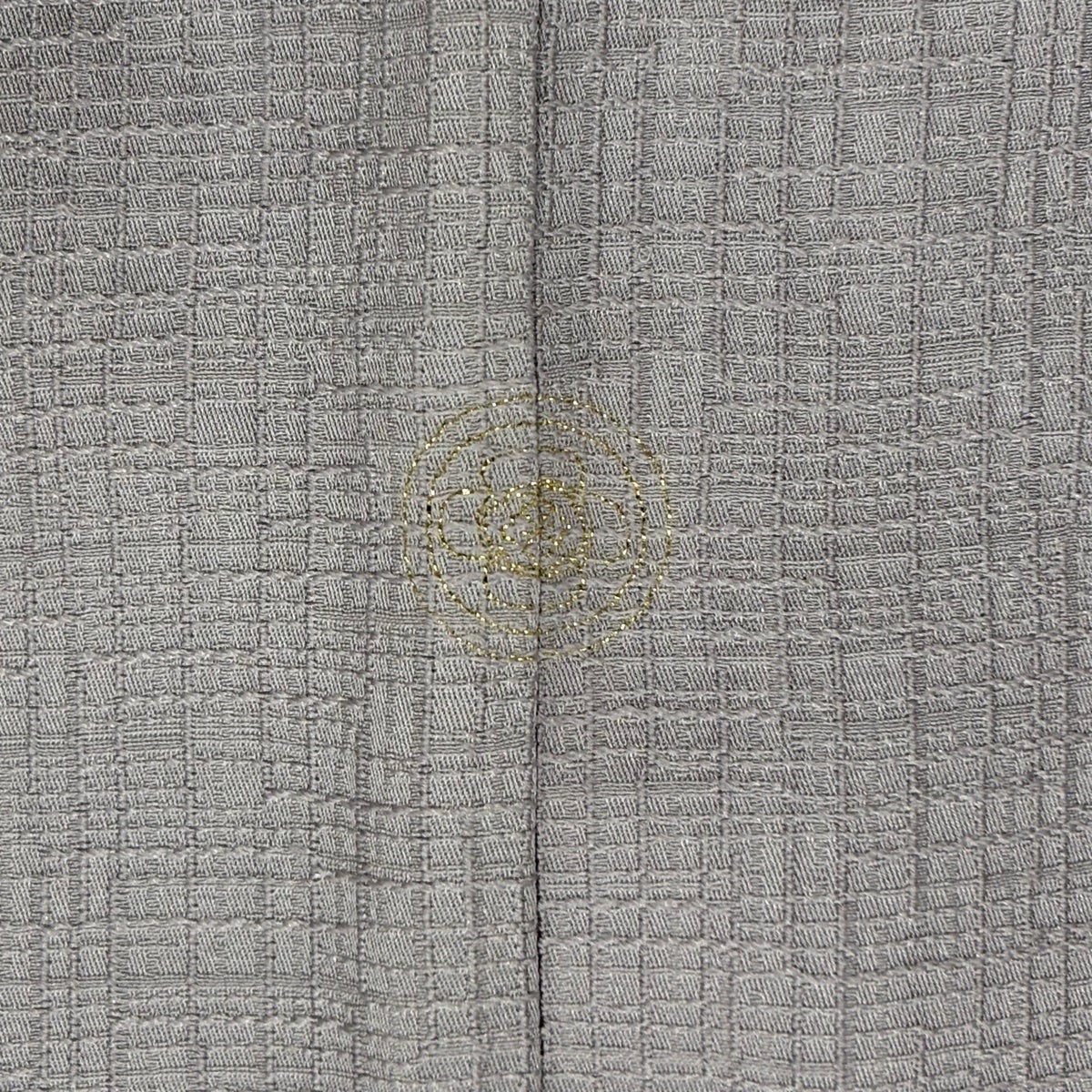 訪問着 身丈159.5cm 裄丈66cm M 袷 やまと 鏡裏文 ヱ霞 刺繍 金銀彩 灰