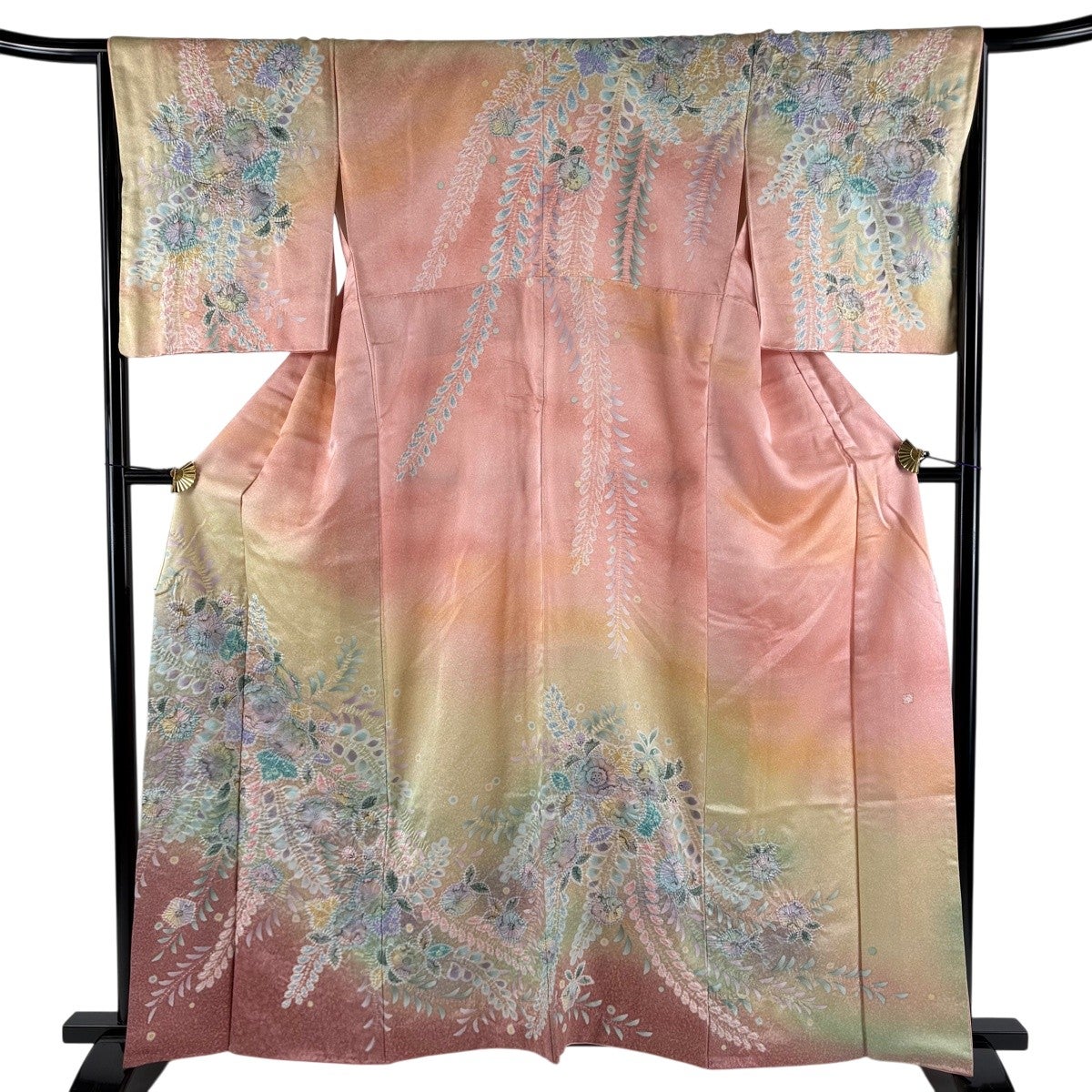 美品】 訪問着 身丈160cm 裄丈67cm M 袷 落款あり 辻が花 銀通し 金彩