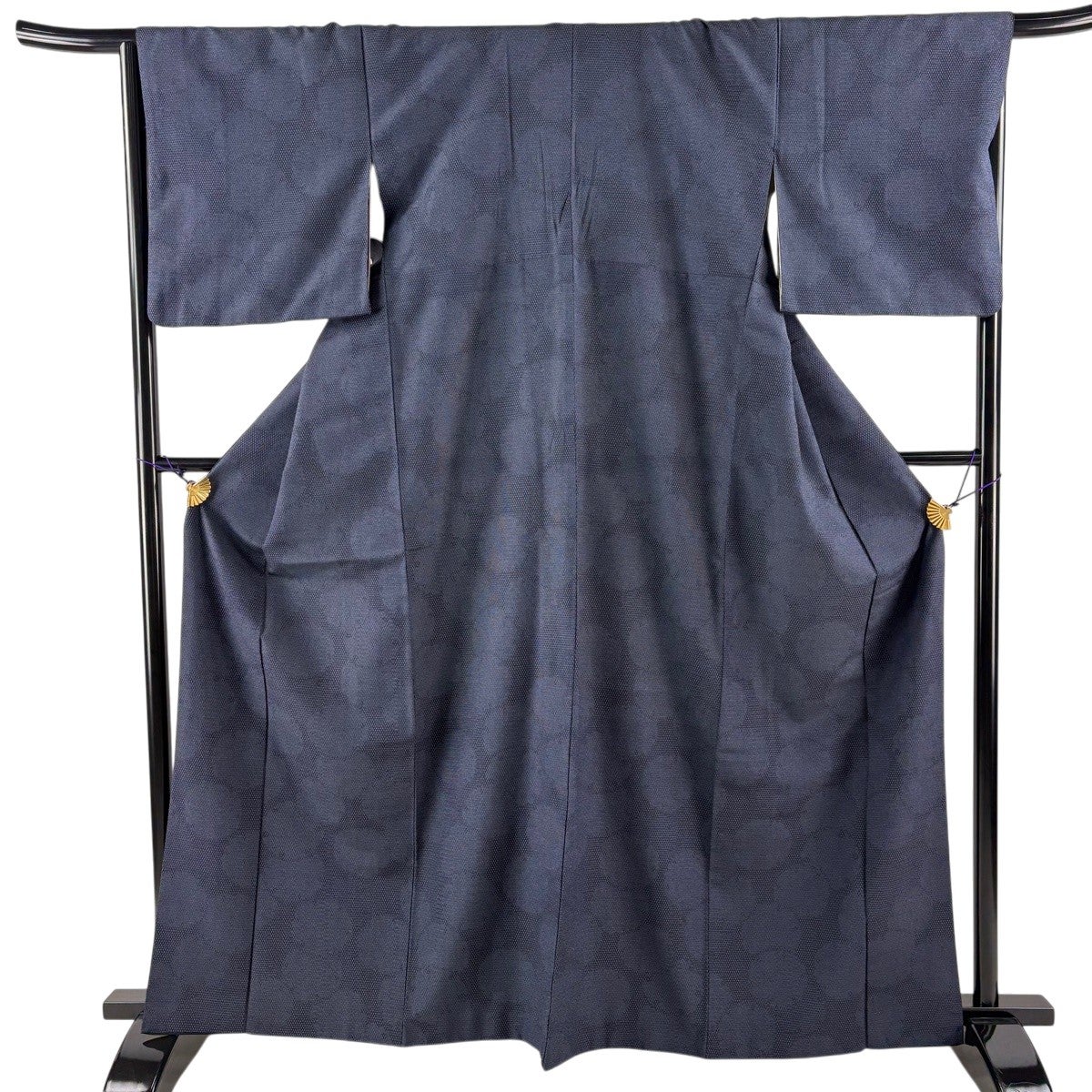 美品】 紬 身丈165cm 裄丈66cm M 袷 雪輪 濃紺 正絹 名品｜中古・古着