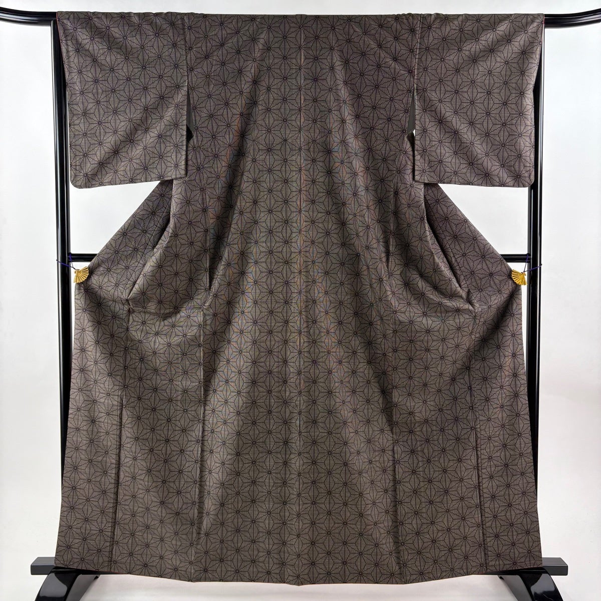 美品】 大島紬 身丈163cm 裄丈66cm M 袷 純泥染 名古屋帯セット 証紙