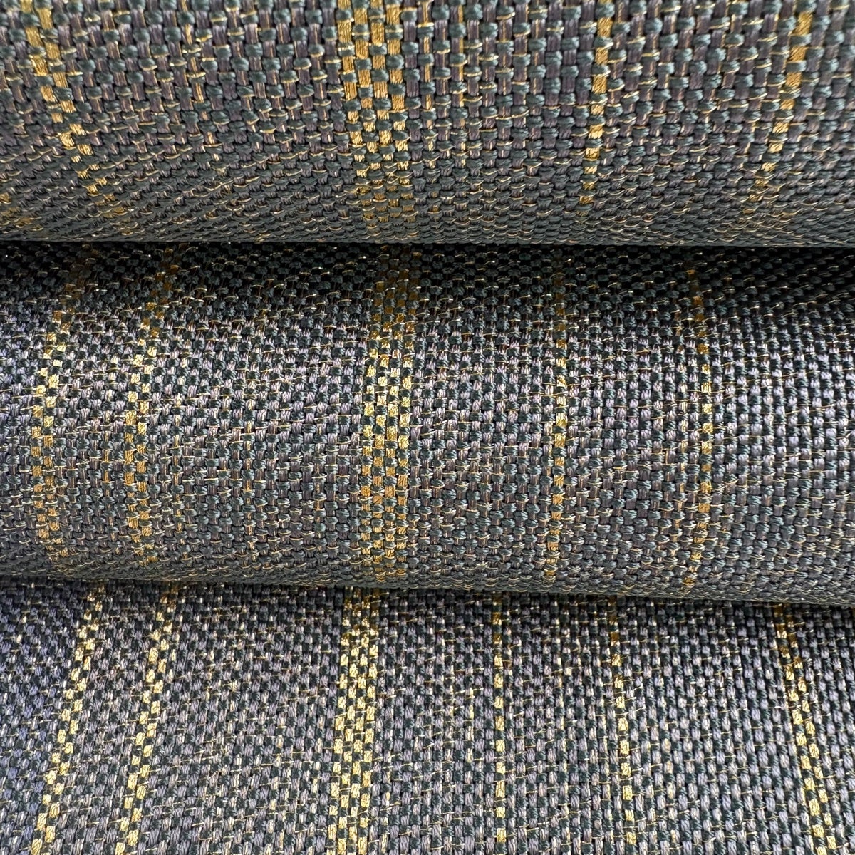 名古屋帯 秀品 八寸名古屋帯 松葉仕立て 縞 金糸 緑 正絹｜中古・古着