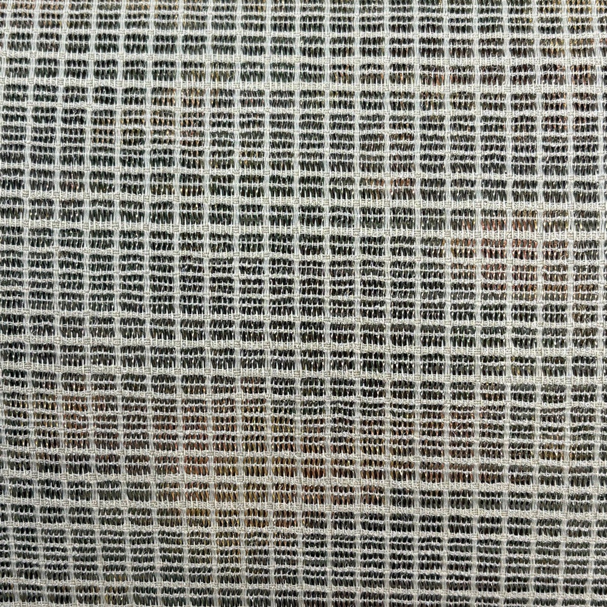 美品】 名古屋帯 秀品 夏帯 八寸名古屋帯 松葉仕立て 格子 箔 ベージュ