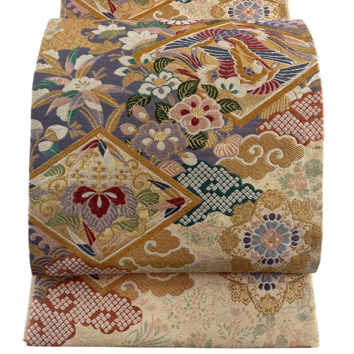 袋帯 秀品 華文 草花 金糸 箔 金色 六通 正絹｜中古・古着・リサイクル