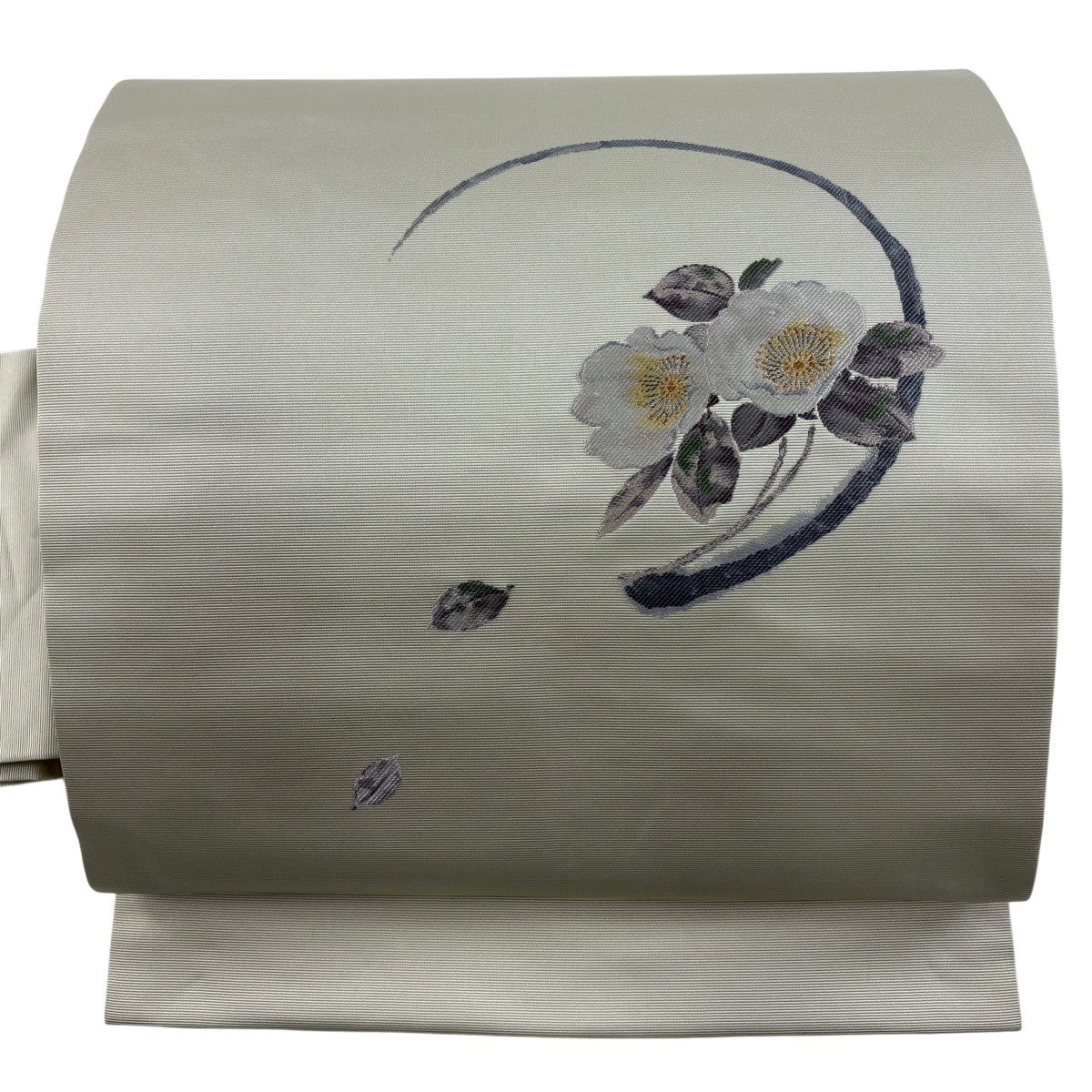 名古屋帯 秀品 草花 金糸 薄緑 正絹｜中古・古着・リサイクル着物通販