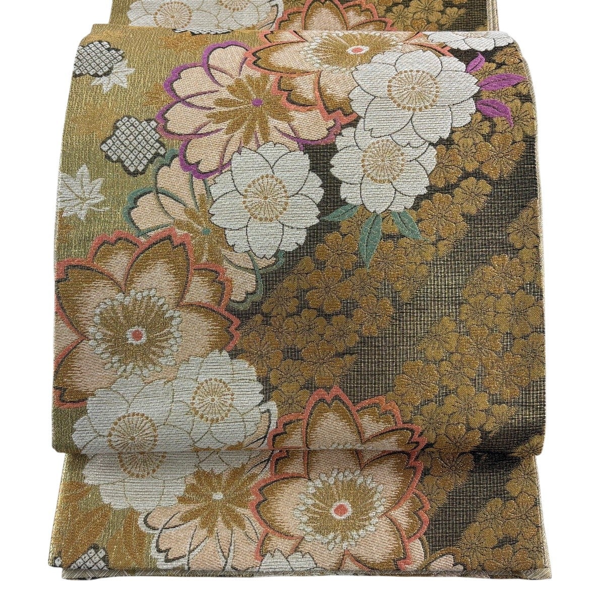 袋帯 秀品 華文 草花 金糸 箔 金色 六通 正絹｜中古・古着・リサイクル