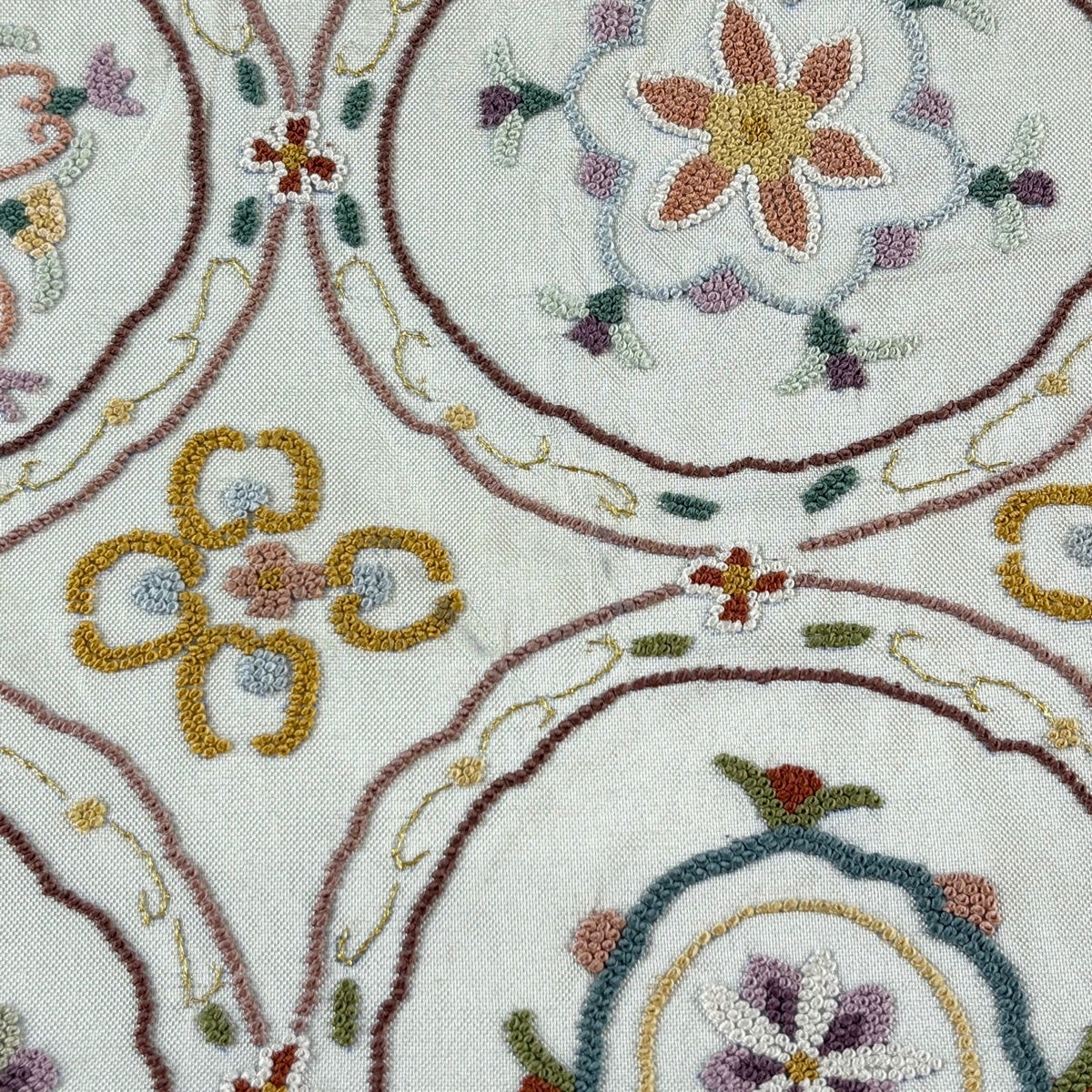 袋帯 逸品 草花 金糸 相良刺繍 灰白 六通 正絹｜中古・古着