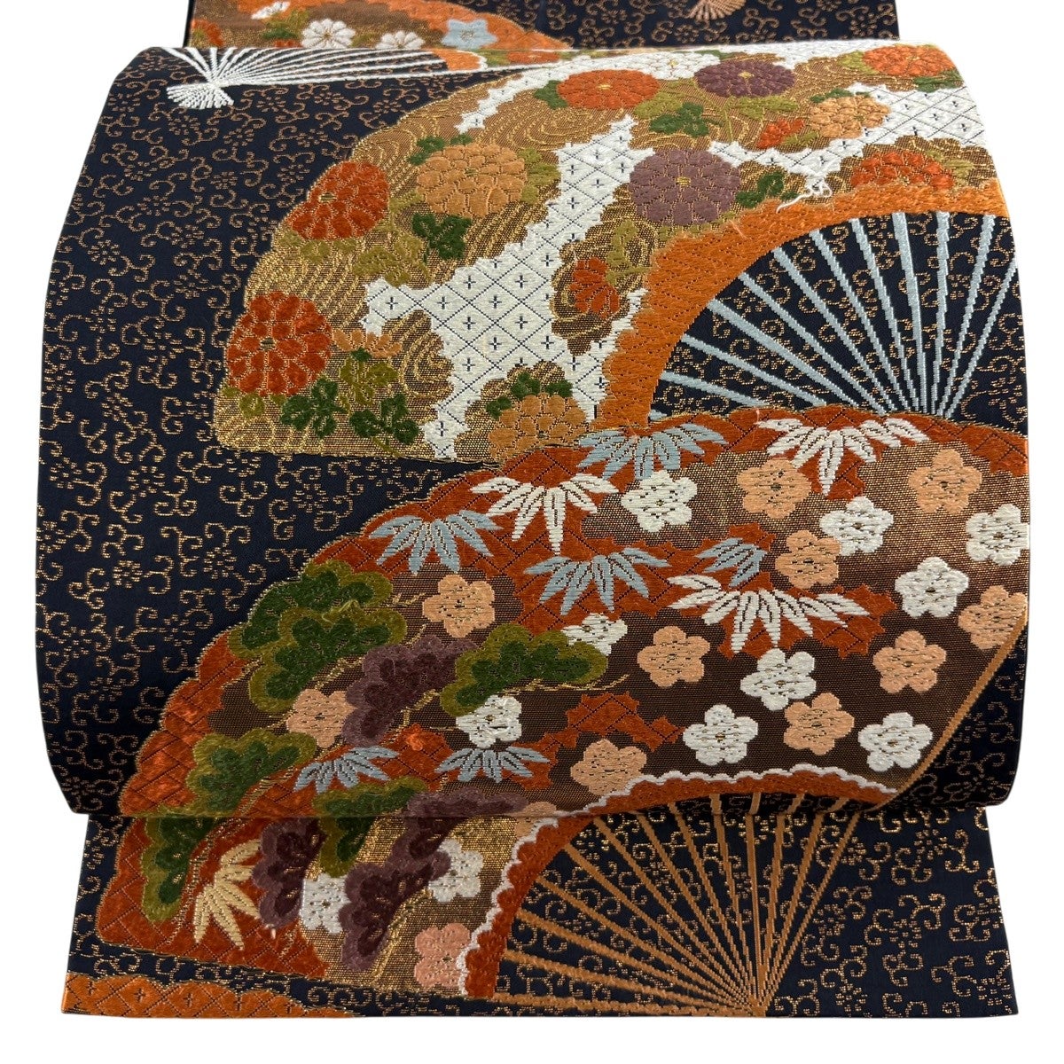 極美品 正絹 袋帯 扇 流水 金糸 箔 鶴 高級和装 Excellent 美品】袋帯 正絹 優美寿彩 波浪流水檜扇文 金銀糸 引箔 六通柄 - メルカリ