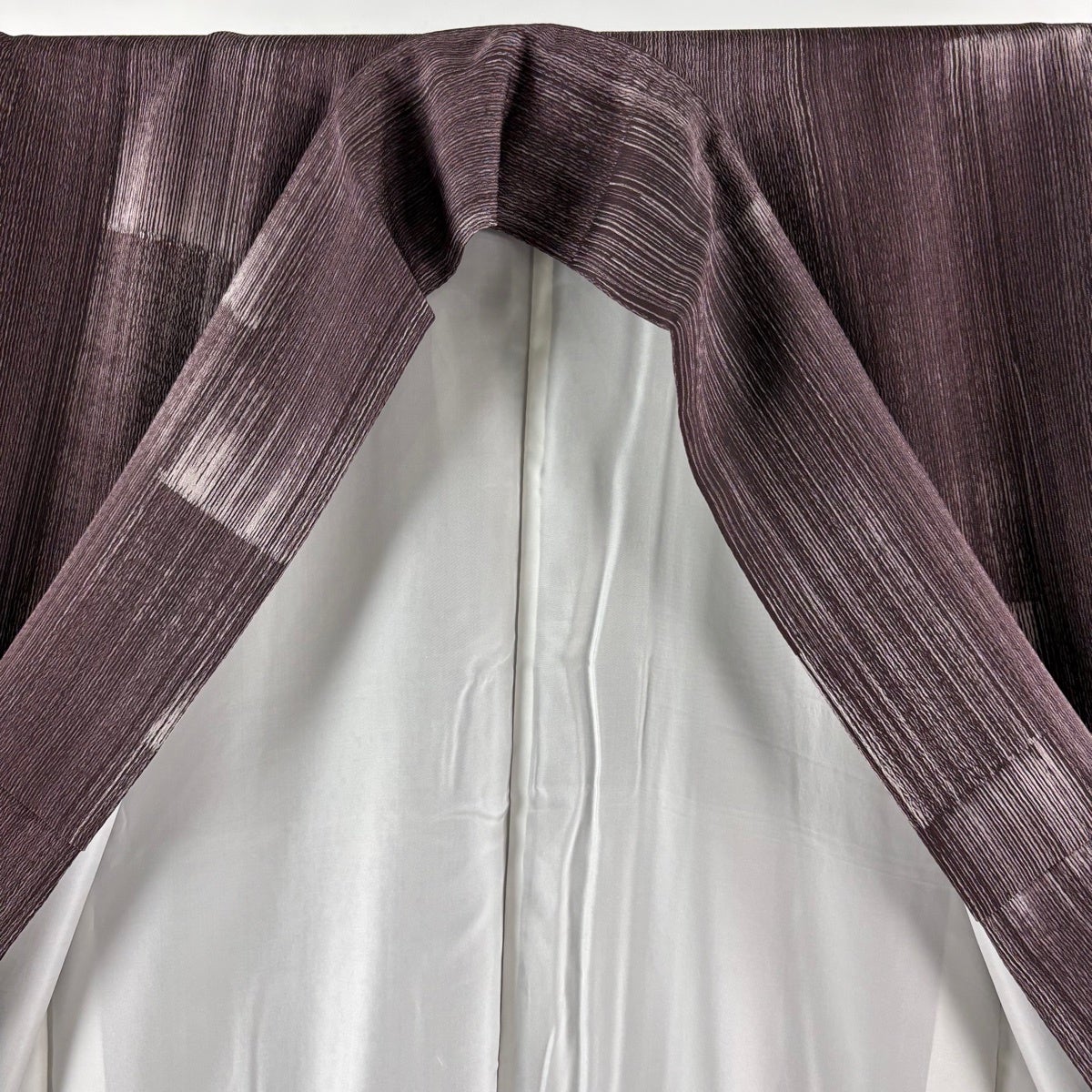 美品】 小紋 身丈167.5cm 裄丈68cm L 袷 名古屋帯セット 幾何学模様 茶