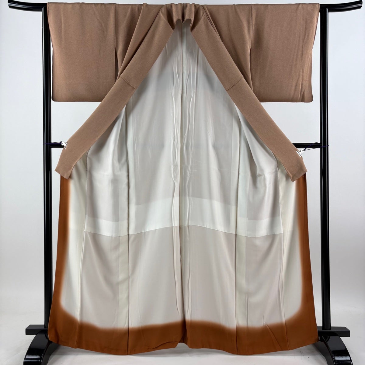 美品】 江戸小紋 身丈162.5cm 裄丈63cm S 袷 名古屋帯セット 万筋 茶色