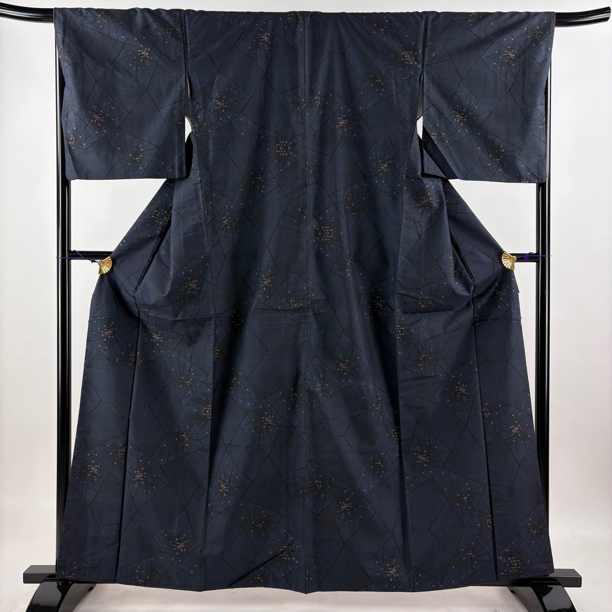 美品】 大島紬 身丈161cm 裄丈68.5cm L 袷 名古屋帯セット 証紙あり