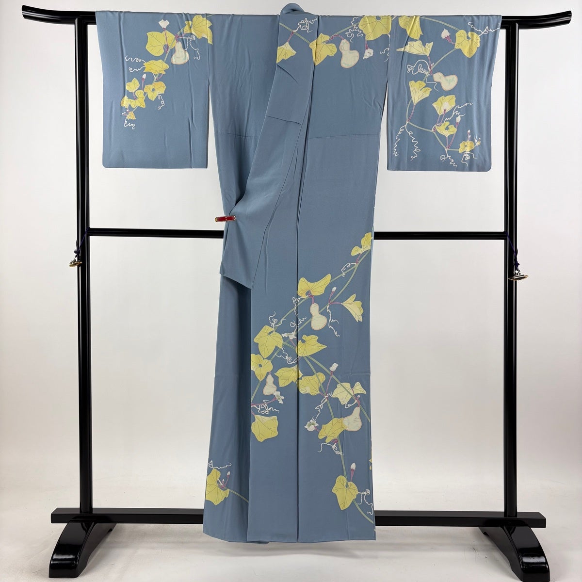 20%OFF 訪問着 身丈158cm 裄丈63cm S 袷 由水煌人 落款あり 瓢箪 青