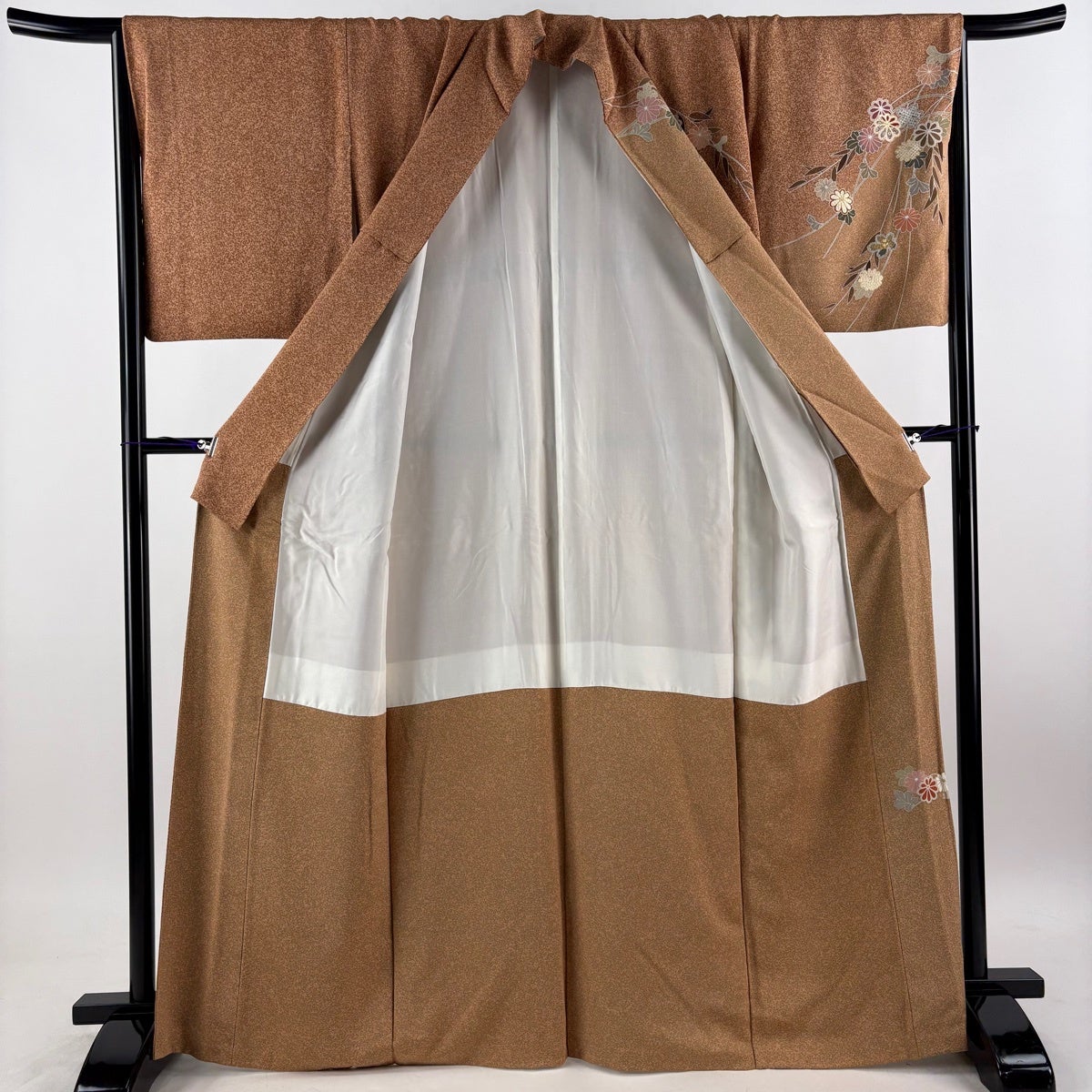 美品】 訪問着 身丈165.5cm 裄丈67cm M 袷 菊 有職文様 金彩 染め分け