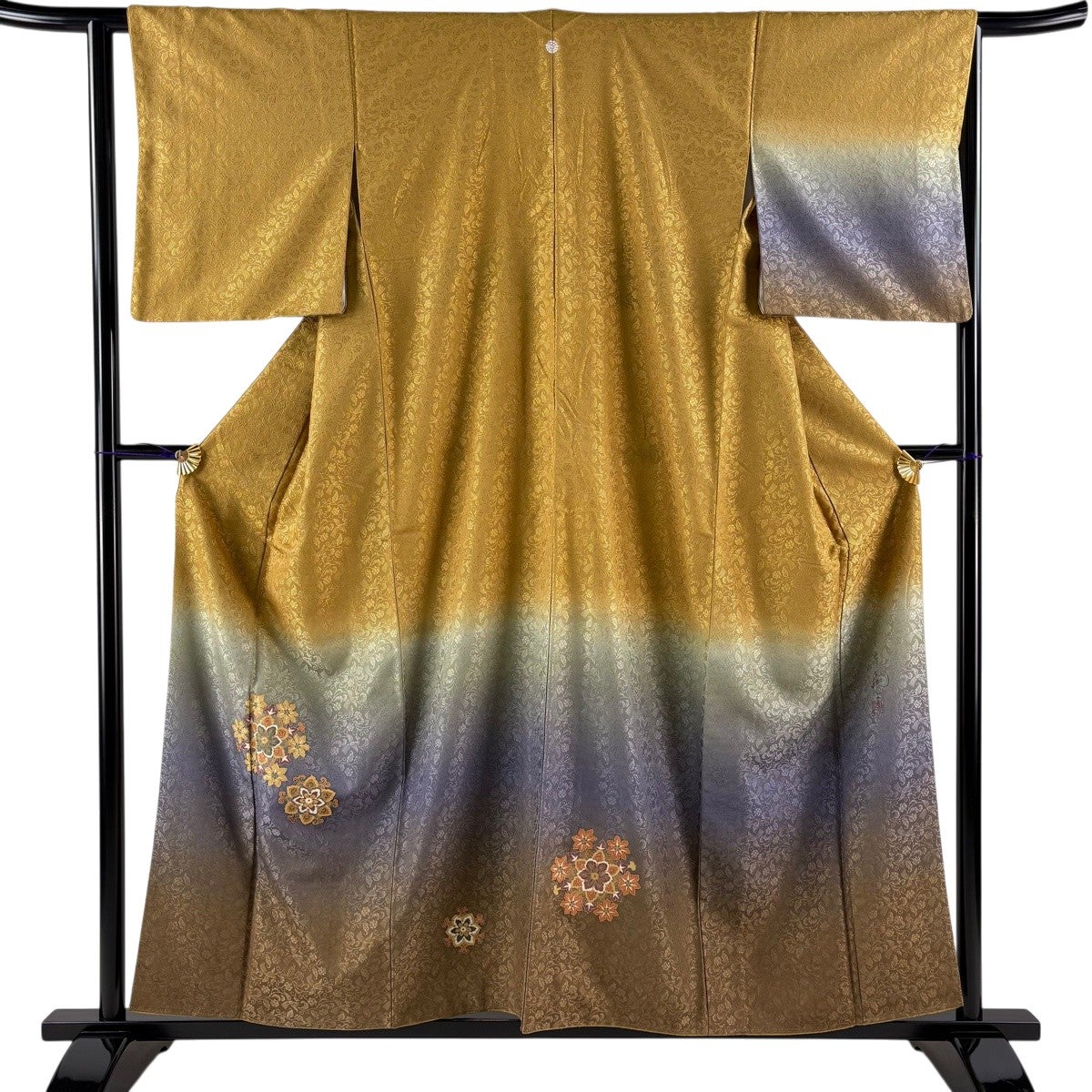 美品】 付下げ 身丈156.5cm 裄丈63cm S 袷 落款あり 華文 地紋 金彩