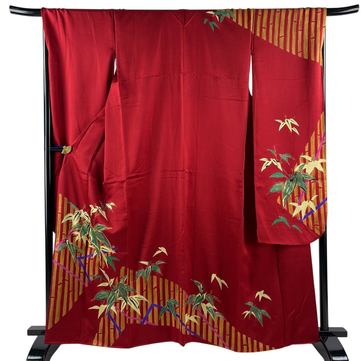 美品】 振袖 身丈168.5cm 裄丈69.5cm L 袷 山本寛斎 落款あり 蝶 菊