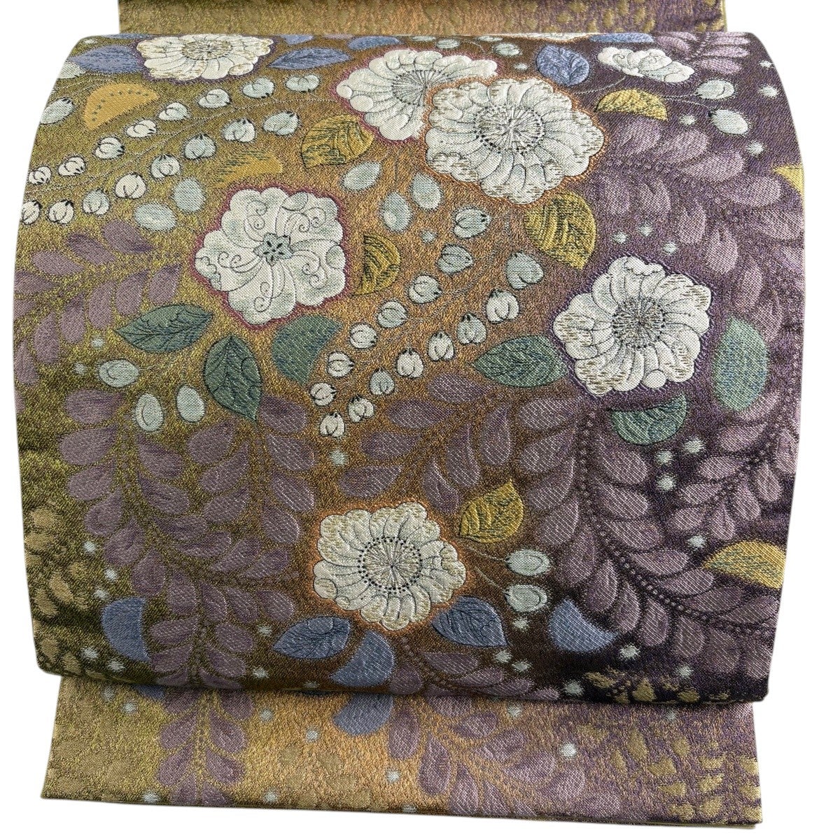 30%OFF 【美品】 袋帯 名品 辻が花 銀通し 濃紫 お太鼓柄 正絹 K30