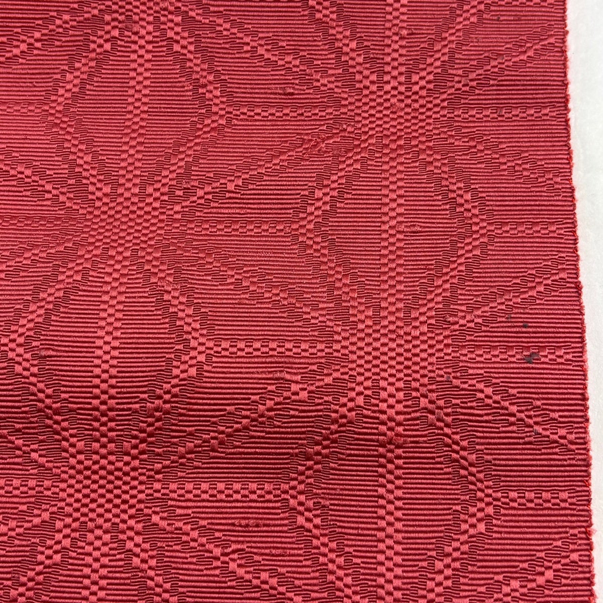 名古屋帯 優品 八寸名古屋帯 麻の葉 濃ピンク 正絹｜中古・古着