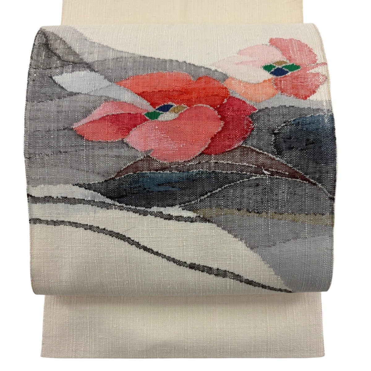 美品】 名古屋帯 逸品 渡文 証紙あり 八寸名古屋帯 松葉仕立て 幾何学