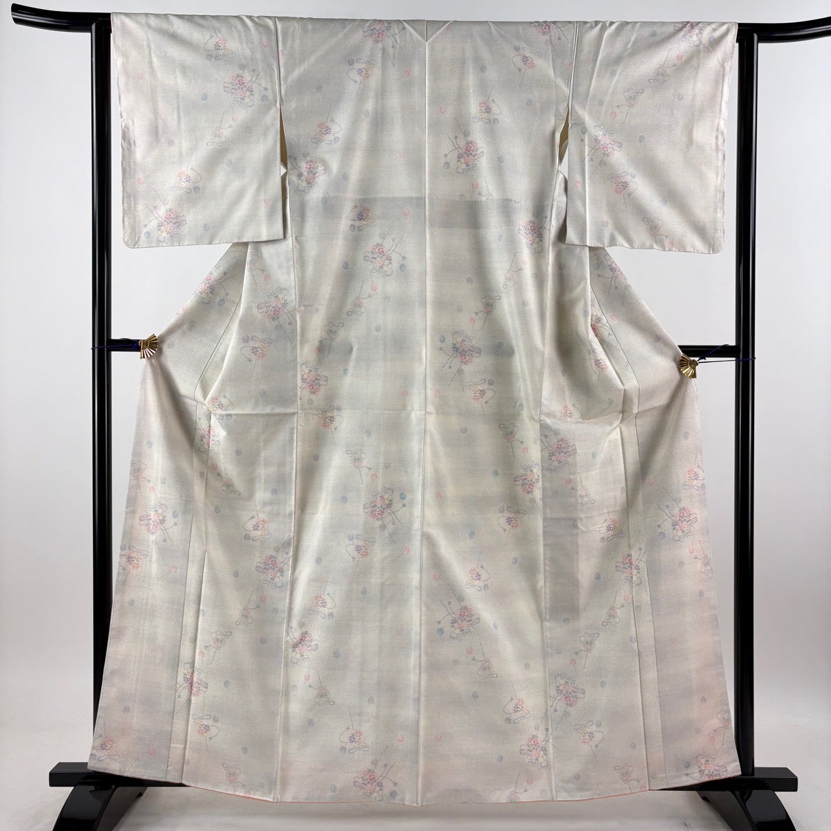 美品】 大島紬 身丈162cm 裄丈62cm S 袷 袋帯セット 証紙あり かんざし