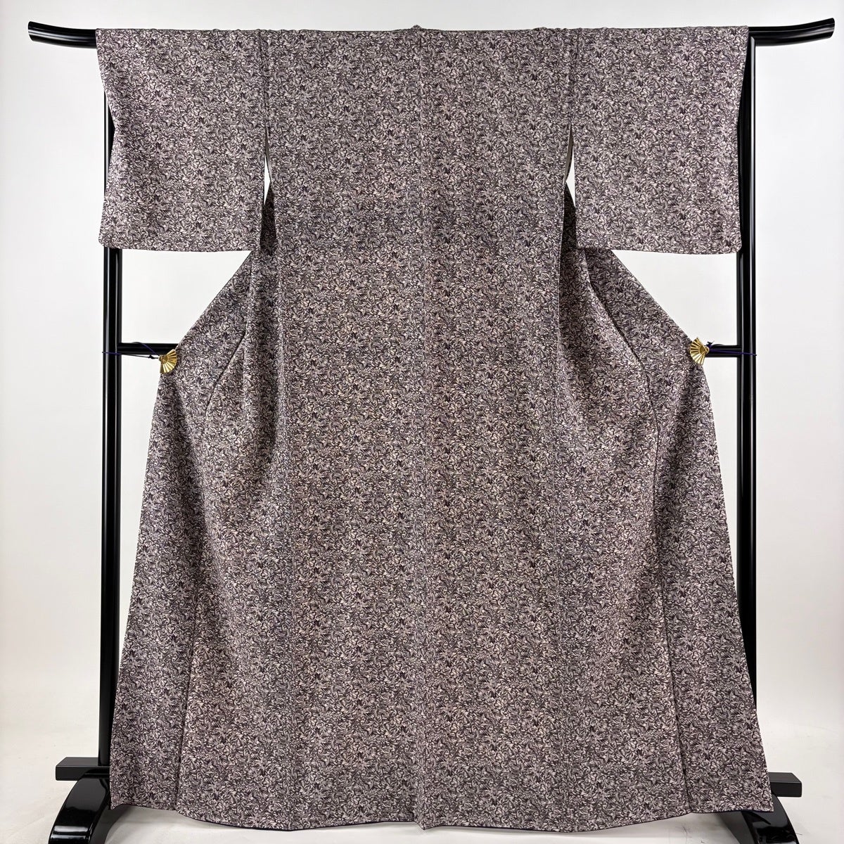 美品】 小紋 身丈166cm 裄丈67cm M 袷 名古屋帯セット 落款あり 草花