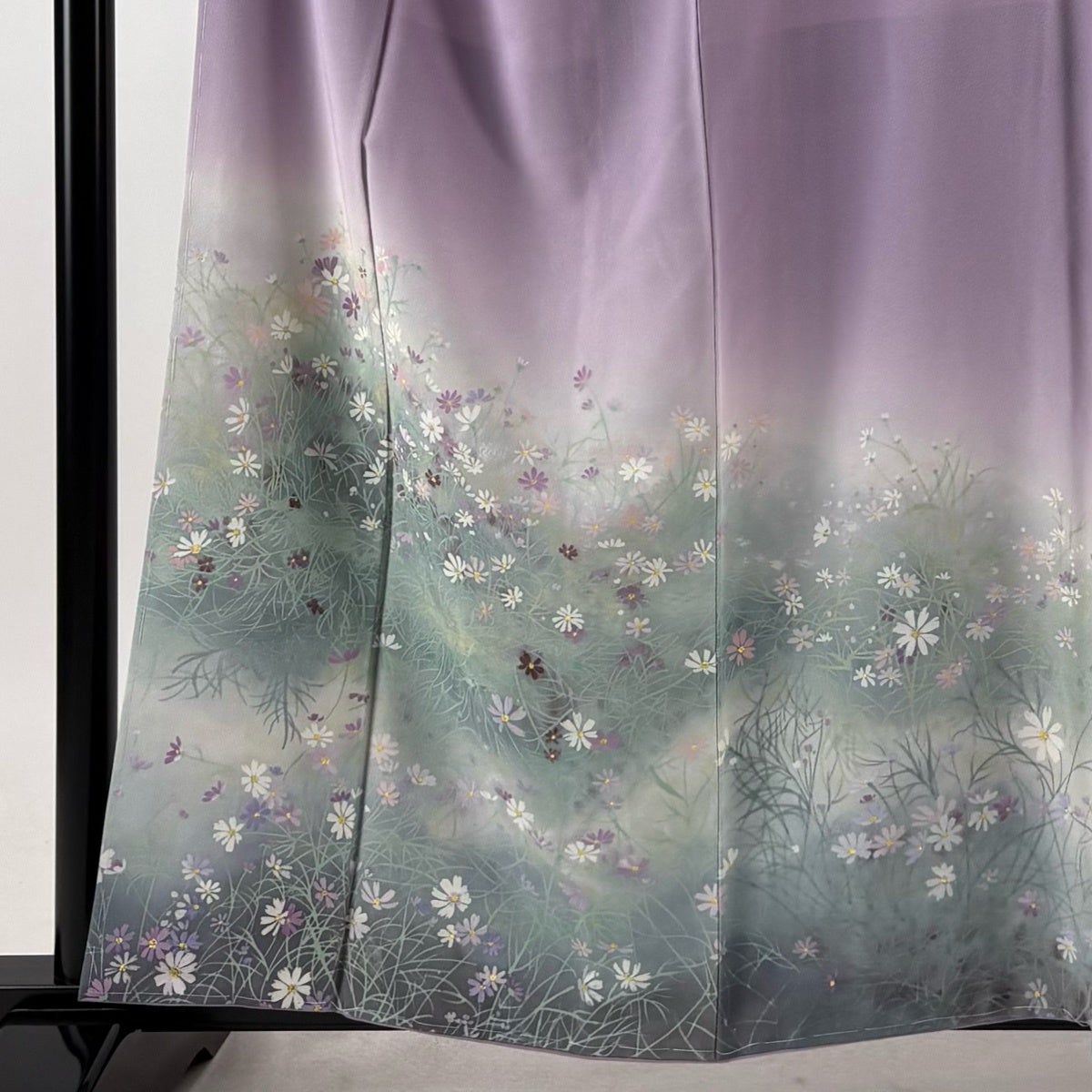 美品】 付下げ 身丈159.5cm 裄丈66cm M 袷 袋帯セット 落款あり 草花