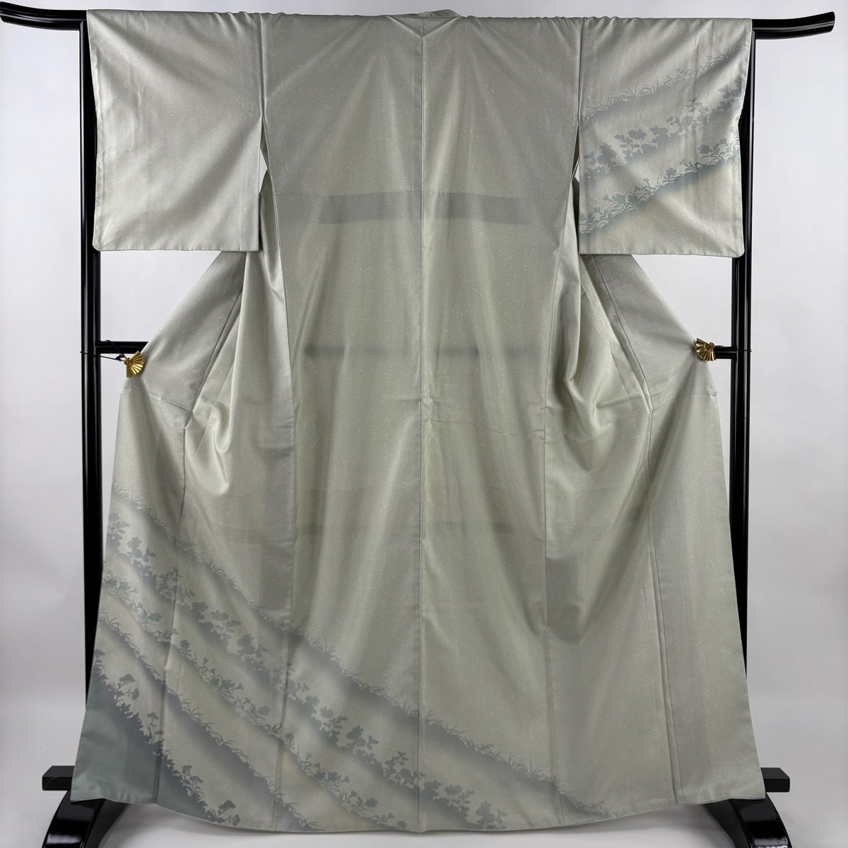 未使用品 美品 訪問着 薄墨桜 満開 銀通し 身丈168.5cm 裄丈67cm 訪問着 身丈154.5cm 裄丈64cm M 袷 紬地 落款あり 葉と実 ぼかし