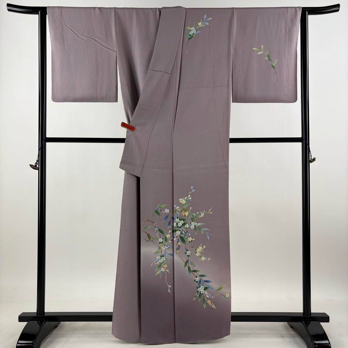 付下げ 身丈163cm 裄丈67cm M 袷 南克治 落款あり 枝花 梅 染め分け