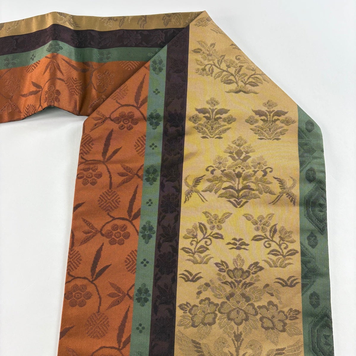 美品】 名古屋帯 秀品 鳥 薄茶色 正絹｜中古・古着・リサイクル着物