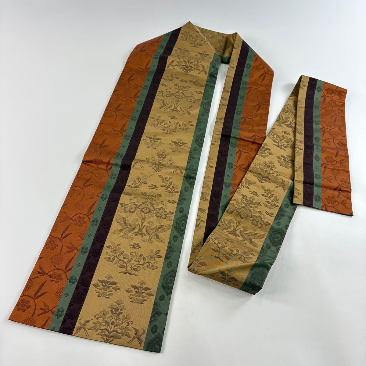 美品】 名古屋帯 秀品 鳥 薄茶色 正絹｜中古・古着・リサイクル着物