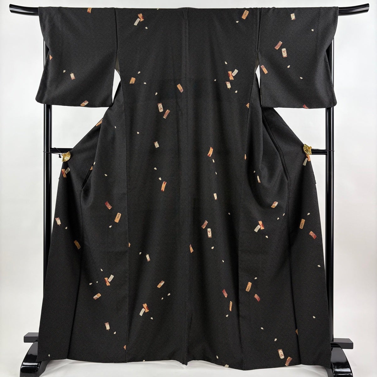 美品】 小紋 身丈167.5cm 裄丈69cm L 袷 袋帯セット 紬地 やまと