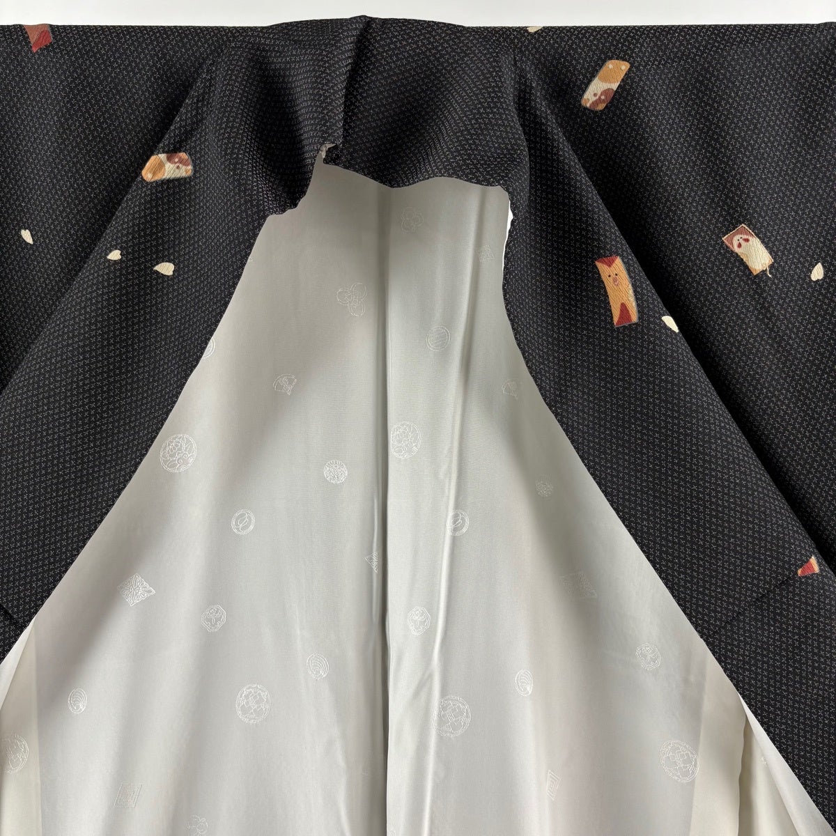 美品】 小紋 身丈167.5cm 裄丈69cm L 袷 袋帯セット 紬地 やまと