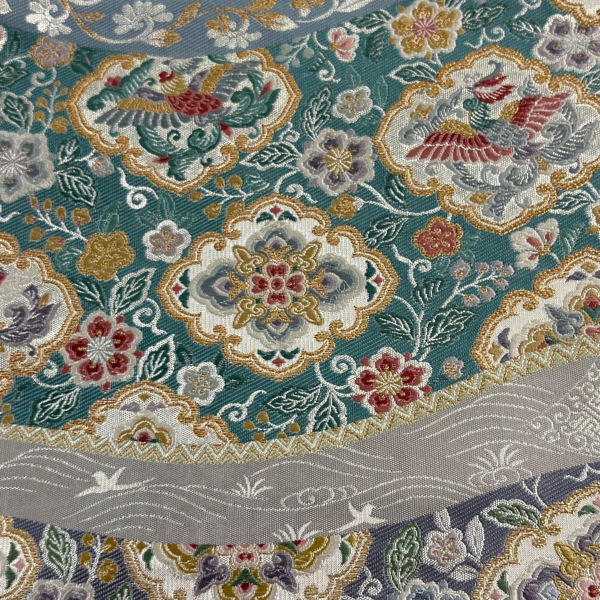 袋帯 秀品 鳳凰 華文 金糸 箔 灰色 六通 正絹｜中古・古着・リサイクル