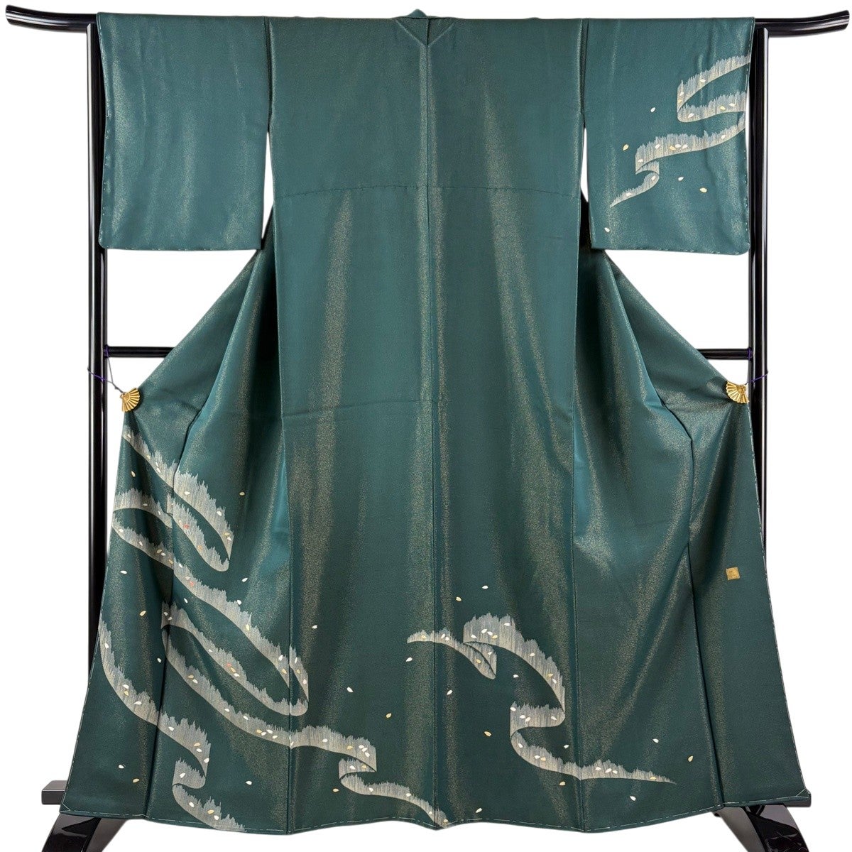 美品】 訪問着 身丈163.5cm 裄丈64cm M 袷 落款あり 桜の花びら 幾何学