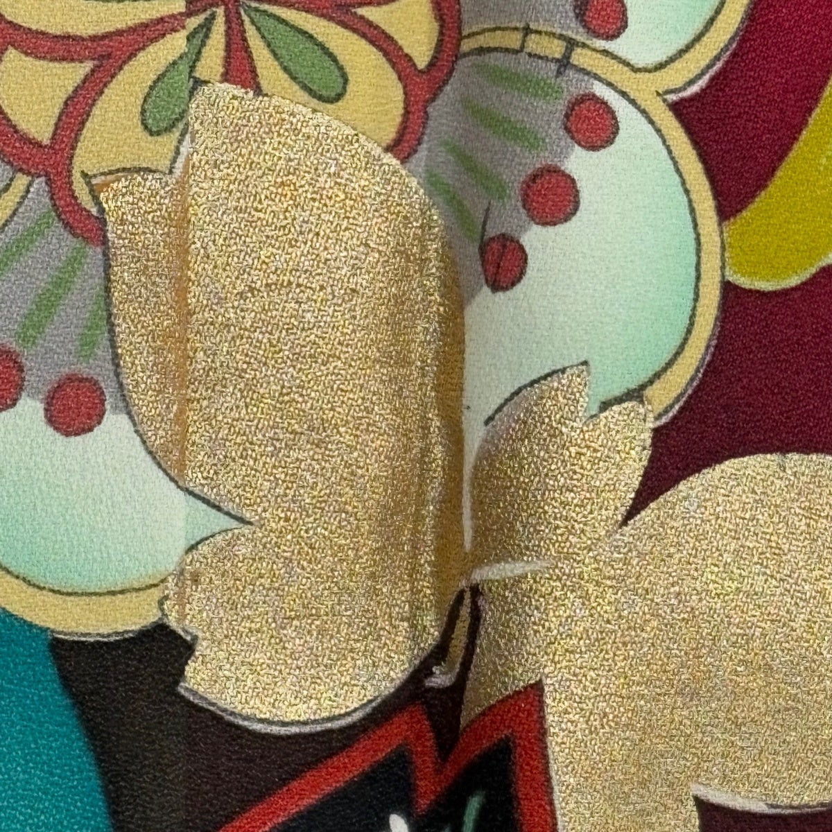 振袖 身丈163.5cm 裄丈68.5cm L 袷 蝶 草花 金糸 金彩 赤 正絹 秀品