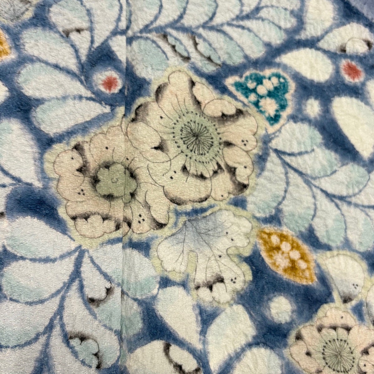50%OFF 訪問着 身丈169cm 裄丈65cm M 袷 辻が花 霞 ぼかし 青灰色 正絹