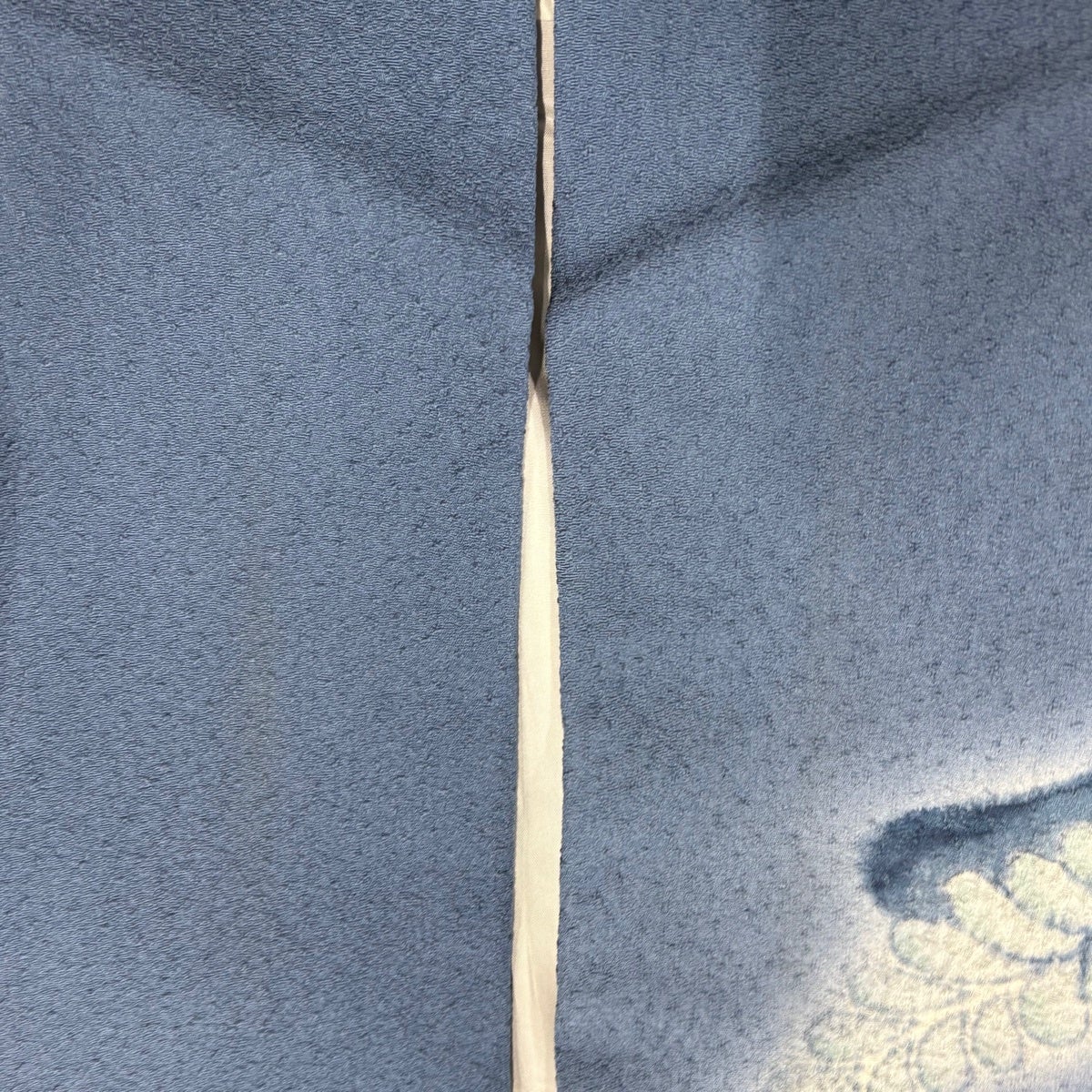 訪問着 身丈169cm 裄丈65cm M 袷 辻が花 霞 ぼかし 青灰色 正絹 名品
