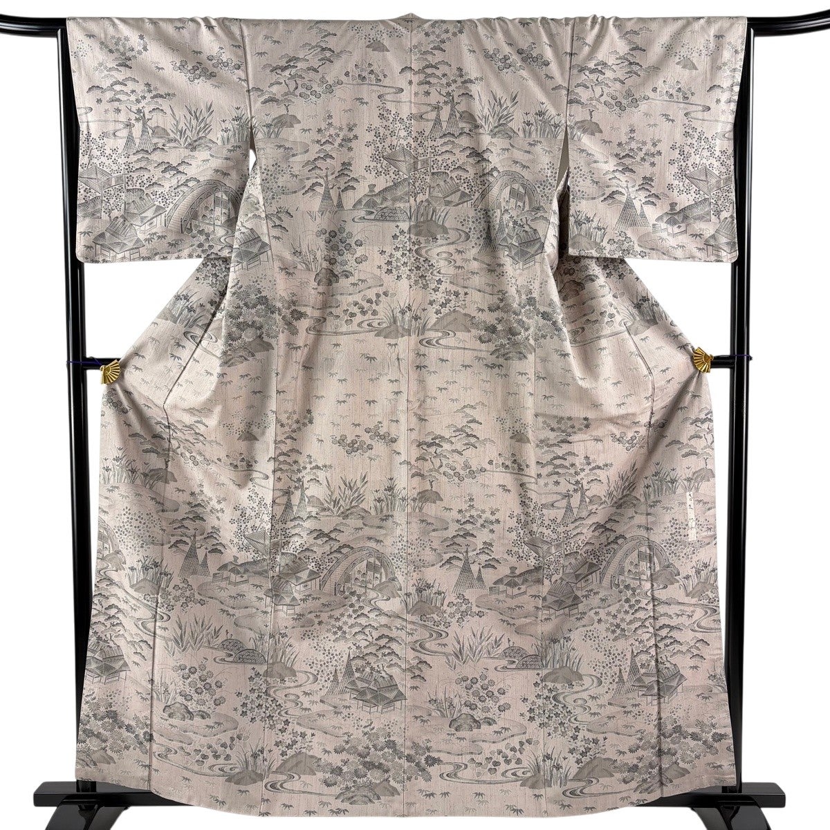 美品】 訪問着 身丈162cm 裄丈66cm M 袷 川村久太郎 紬地 落款あり