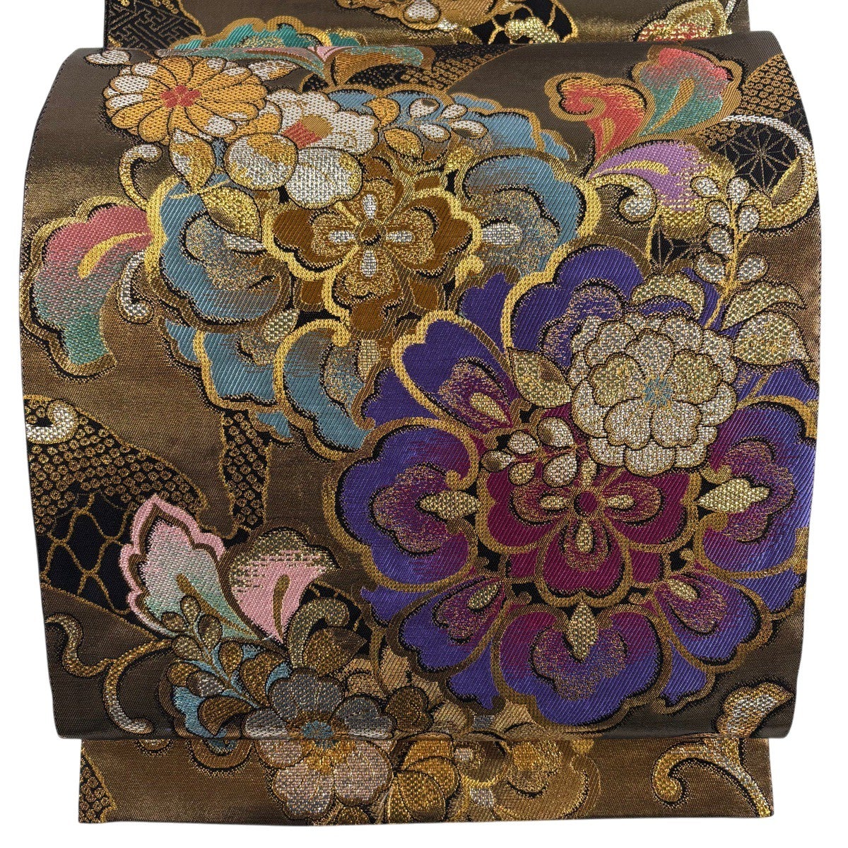 袋帯 秀品 華文 花唐草 箔 金色 六通 正絹｜中古・古着・リサイクル
