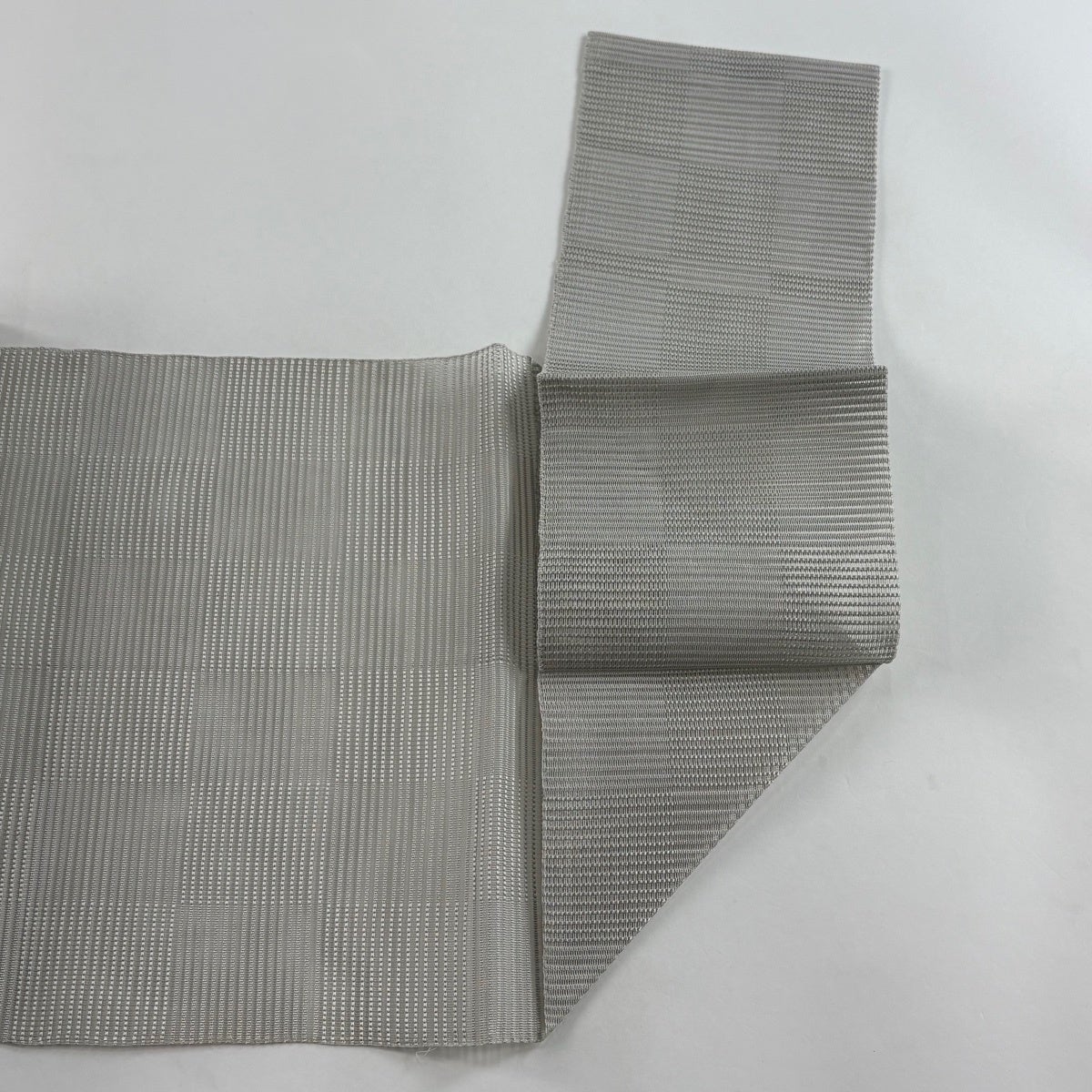 名古屋帯 秀品 夏帯 八寸名古屋帯 松葉仕立て 絽 斜め格子 草花 金糸