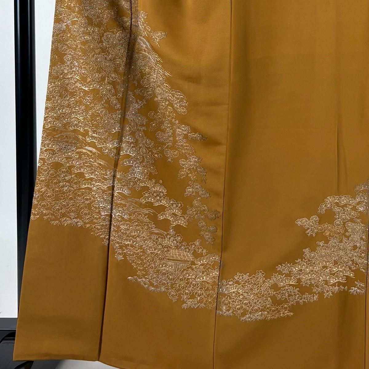 訪問着 身丈165cm 裄丈65cm M 袷 松竹梅 草花 金銀糸 山吹茶色 正絹 秀 訪問着 身丈165cm 裄丈65cm M 袷 松竹梅 草花 金銀糸 山吹茶色 正絹 秀