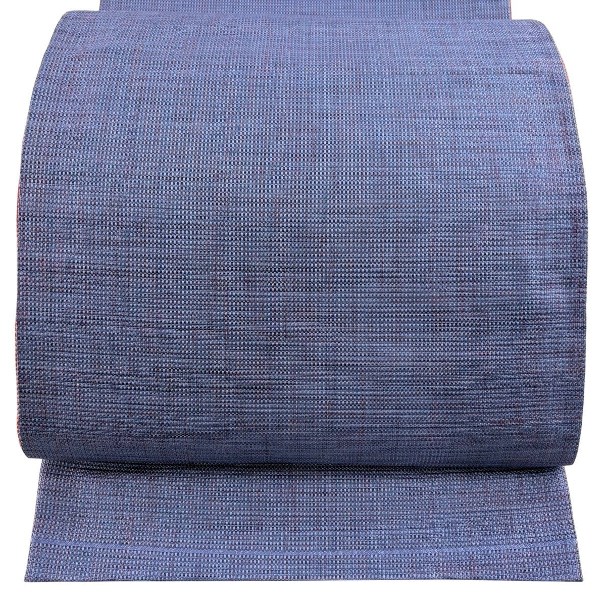 美品】 袋名古屋帯 優品 紬地 関西仕立て 幾何学模様 青紫 正絹｜中古