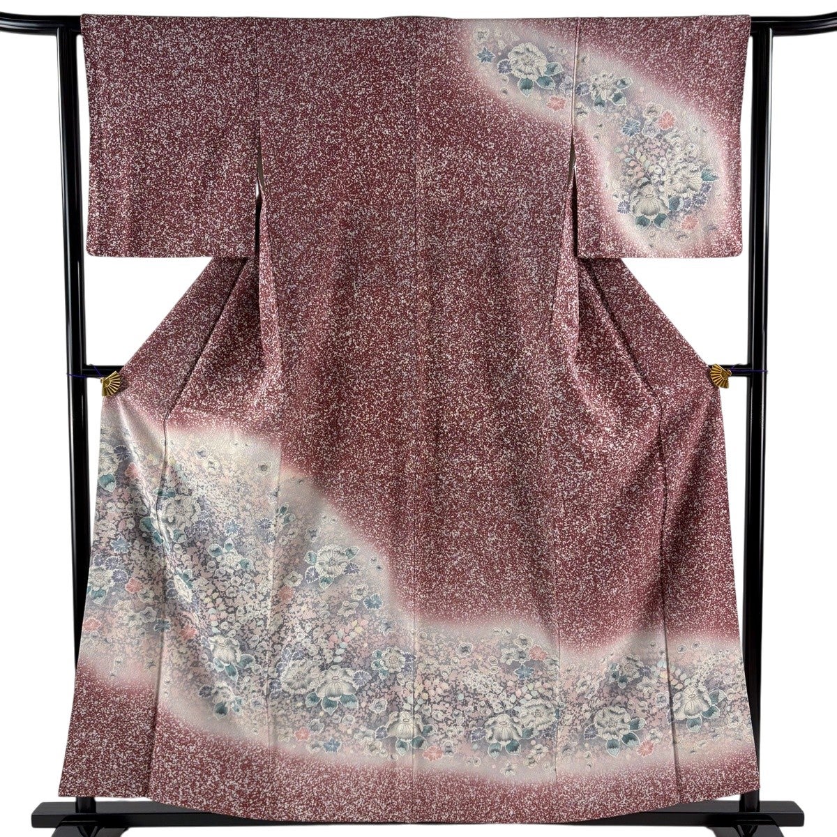 美品】 訪問着 身丈157cm 裄丈62cm S 袷 辻が花柄 幾何学模様 ぼかし