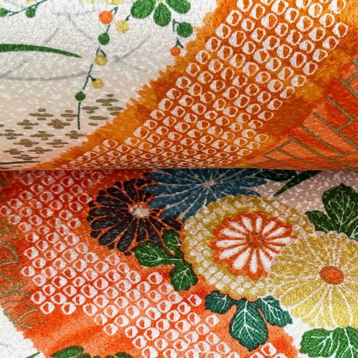 道行コート　正絹　地紋起こし　花模様　梅花　鹿の子　青海波　着物　081tz 道行コート 正絹 地紋起こし 花模様 梅花 鹿の子 青海波 着物 081tz