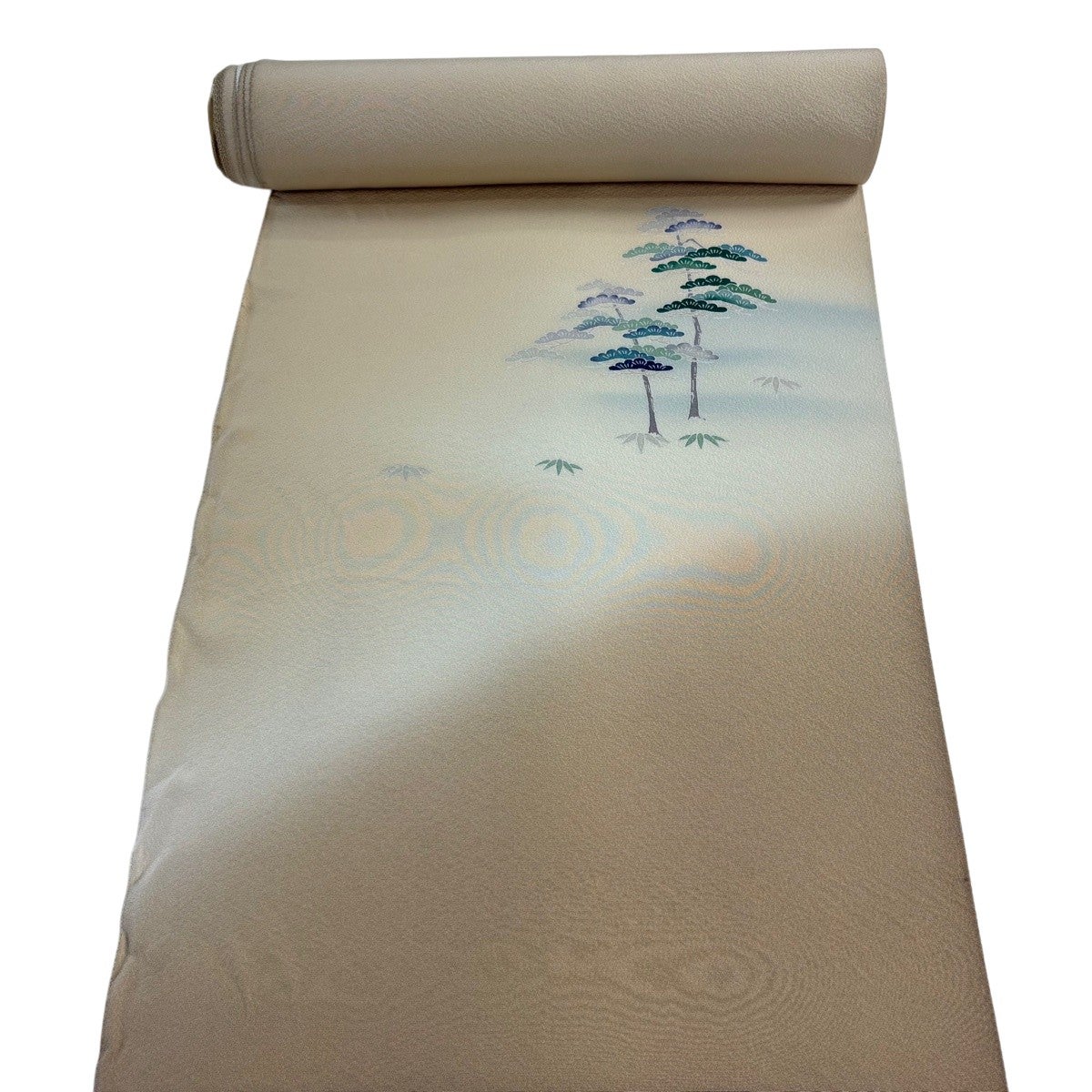 反物 秀品 付下げ 笠松 遠山 ぼかし 薄茶色 正絹｜中古・古着