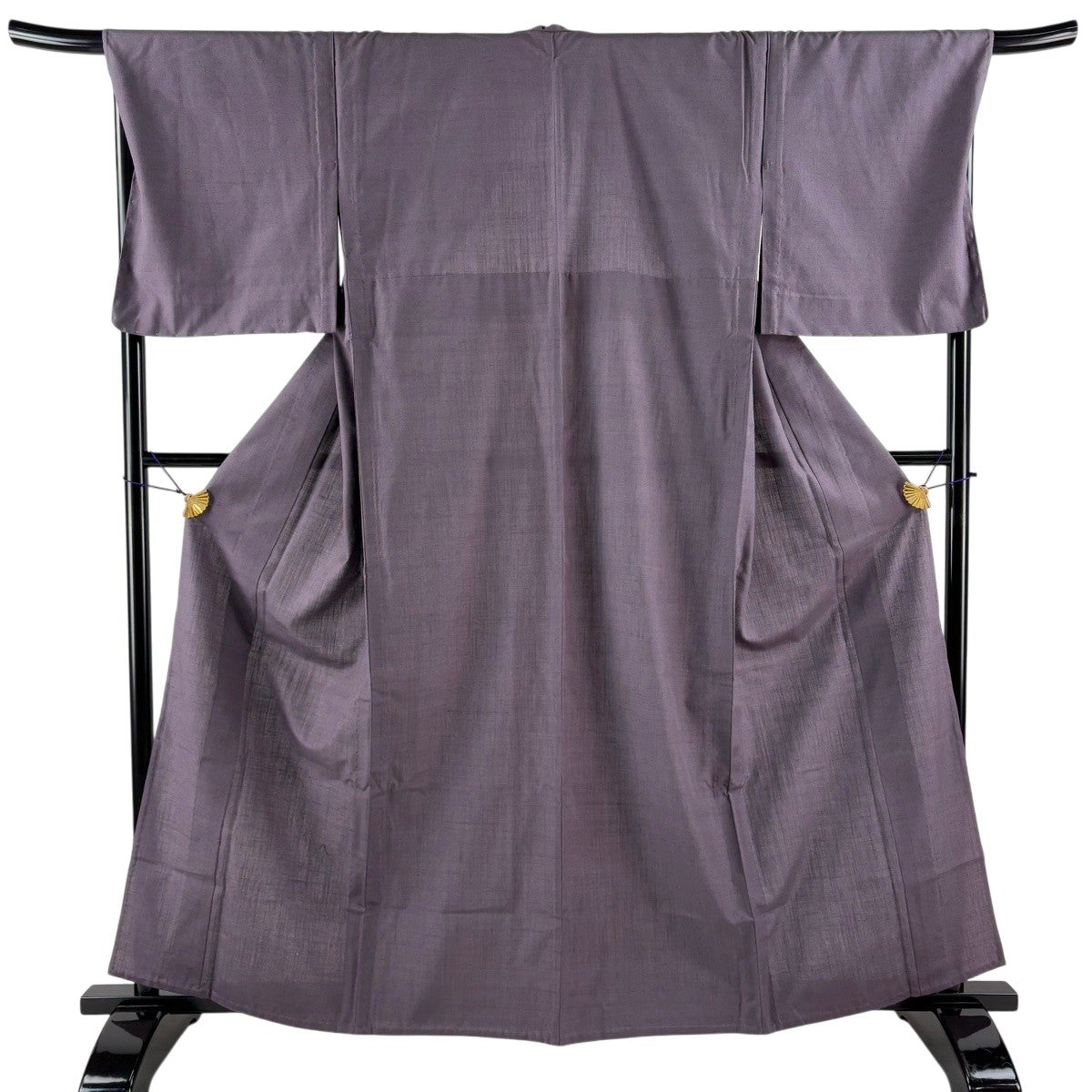 美品】 結城紬 身丈162cm 裄丈69cm L 単衣 奥順 やまと 紫 正絹 逸品