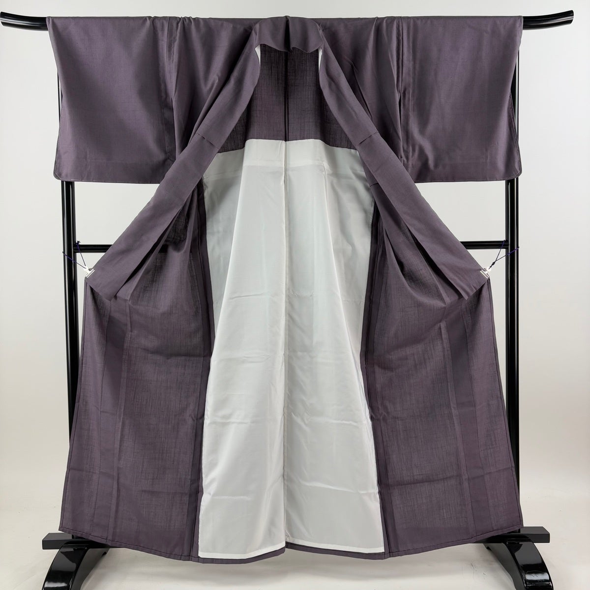 美品】 結城紬 身丈162cm 裄丈69cm L 単衣 奥順 やまと 紫 正絹 逸品