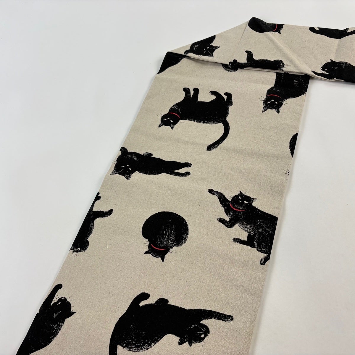 名古屋帯 逸品 紬地 黒猫 薄茶色 正絹｜中古・古着・リサイクル着物