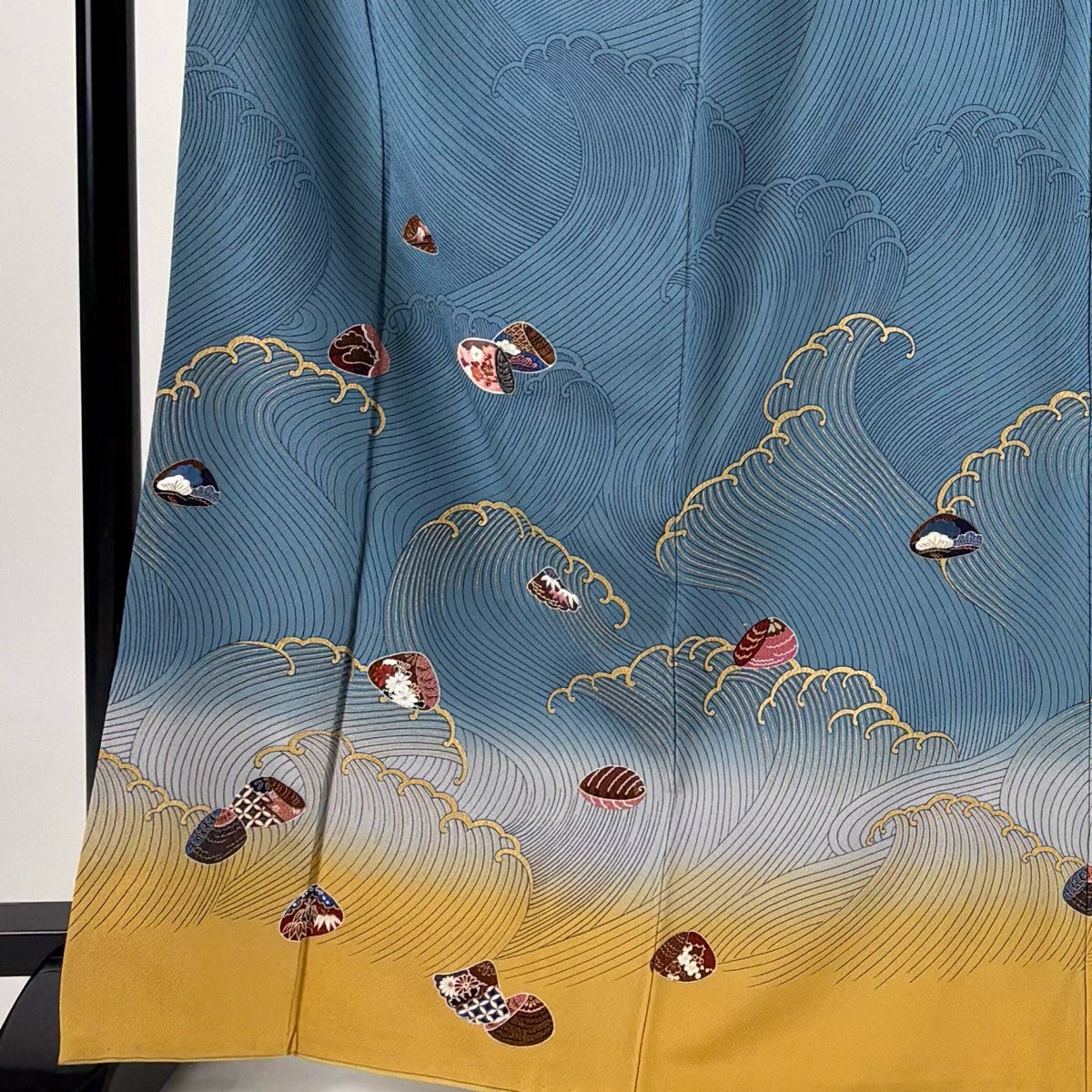 kai3点セット★花井幸子　ビーズ刺繍 　信玄型巾着 訪問着 身丈167cm 裄丈63.5cm S 袷 花井幸子 落款あり 貝合わせ 波