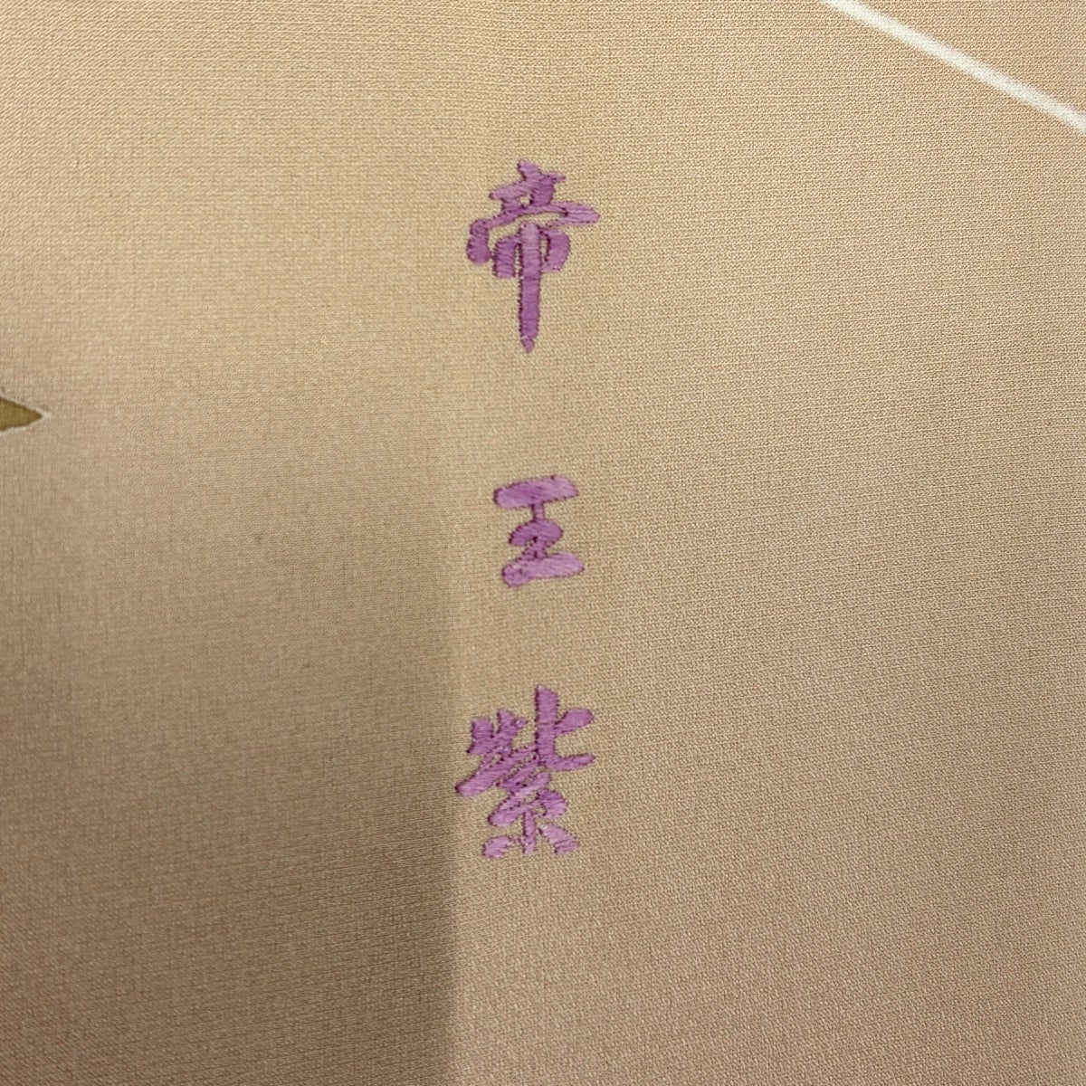 訪問着 身丈167cm 裄丈67.5cm L 袷 帝王紫 雪輪 菊 刺繍 金糸 ベージュ